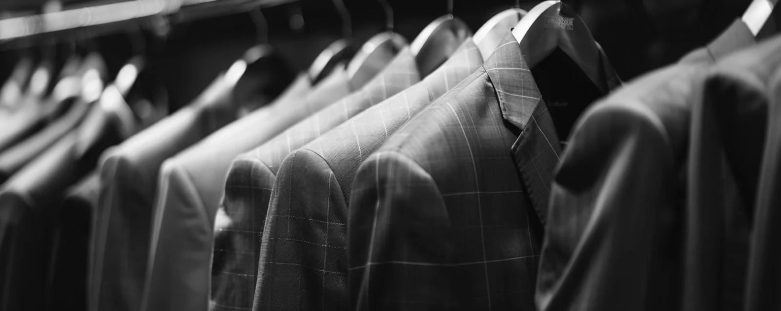 Tailored jackets on rack