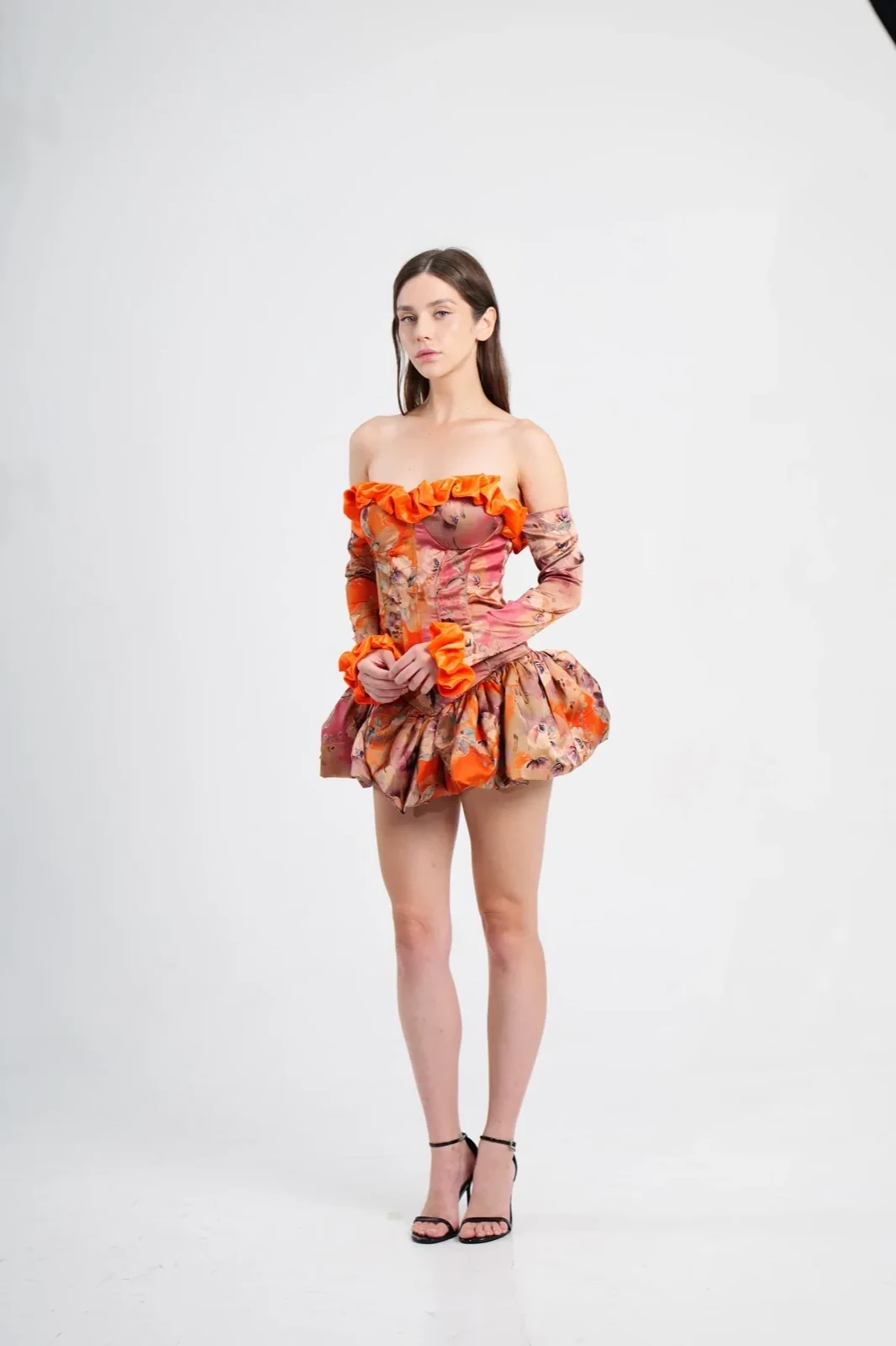 Orange ruffle mini — drop sample