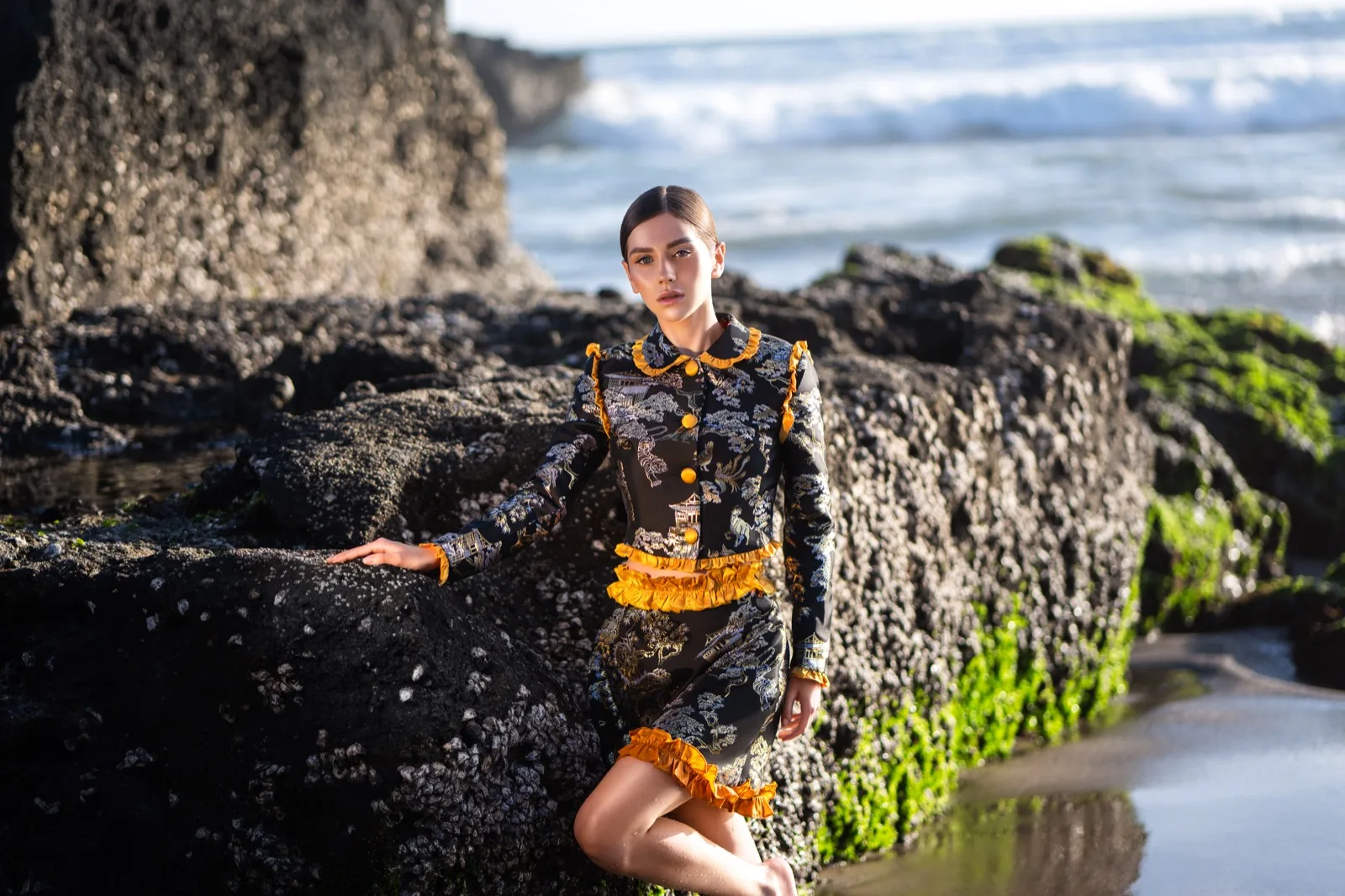 Chinoiserie look photographed on location
